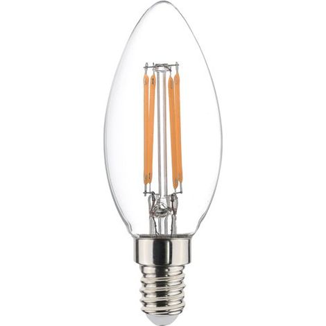 Ampoules Flammes Led Claire Filament 4,5w Blanc Chaud E14 Lot De 4 - Sylvania