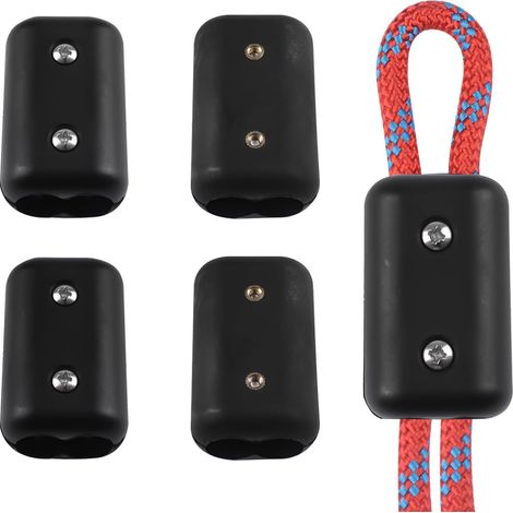 Lot de 4 colliers de serrage réutilisables avec deux trous en plastique pour corde en nylon de 9 à 10 mm ou cordes tressées (1/5)