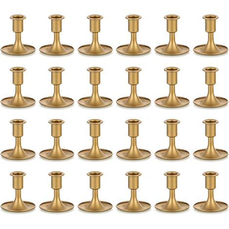 Kerzenständer Stabkerzen Kerzenhalter Metall Gold Hochzeit 24 Gold (1/5)