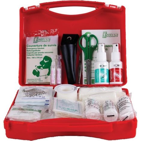 Esculape – Coffret de secours BTP 10 personnes – Contenu complet pour chantiers humides – Organisme de certification inclus (1/5)