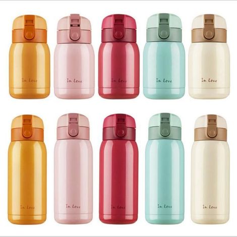 Mini Thermos en acier inoxydable Thermos de tasse a ventre gros Bouteille isolant Thermos de ventre gros en acier inoxydable ( Bleu (1/4)
