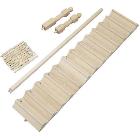 Miniatures pour maison de poupée, limon d'escalier en bois à l'échelle 1/12 avec rampe, modèle décoratif pour maison de poupée n° 2 (1/5)