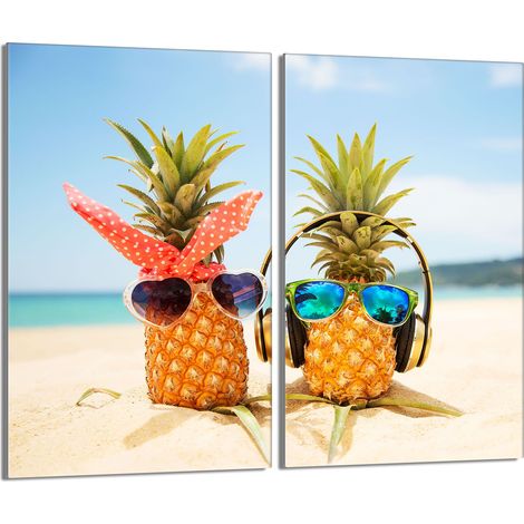 Protezione per piano cottura in vetro 2x30x52 Ananas (1/5)