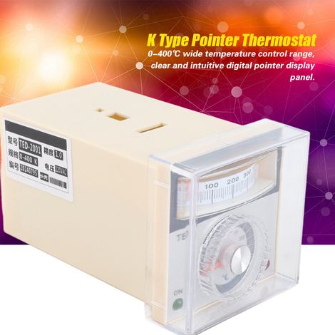 Thermostat à aiguille TED-2001, type K, 0-400 °C, 220 V CA (1/5)