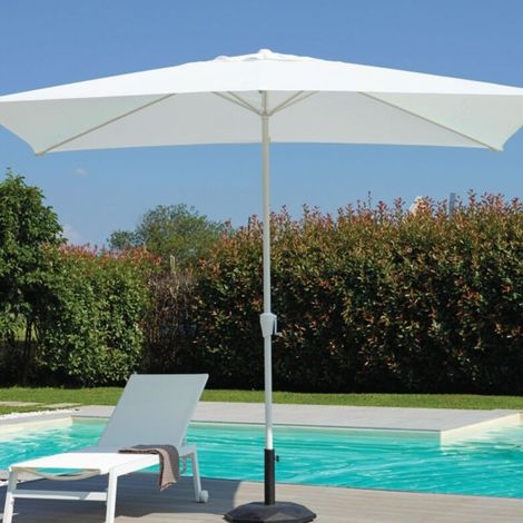 Ombrellone quadrato 3 x 3 m da giardino bianco in alluminio (1/5)