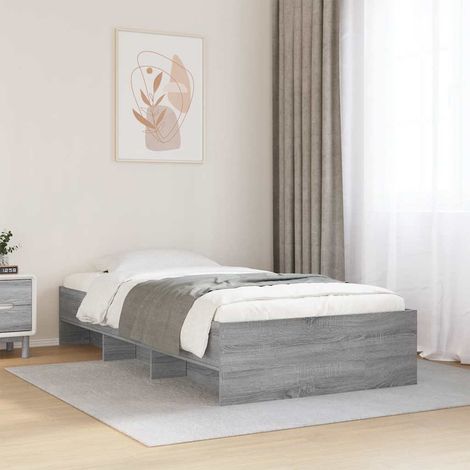 vidaXL Estructura de cama madera de ingeniería gris Sonoma 100x200 cm (1/5)