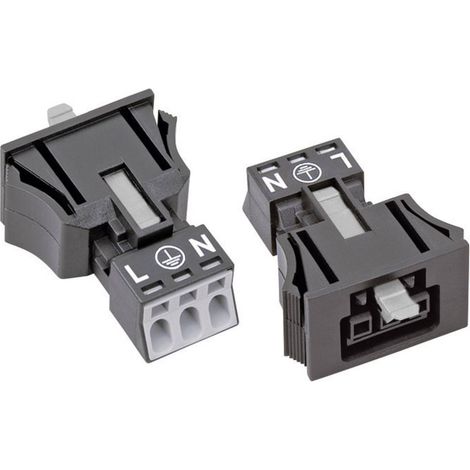 WAGO 890-703 Connettore di alimentazione WINSTA MINI Presa dritta Tot poli: 2 + PE 16 A Nero 1 pz. (1/2)