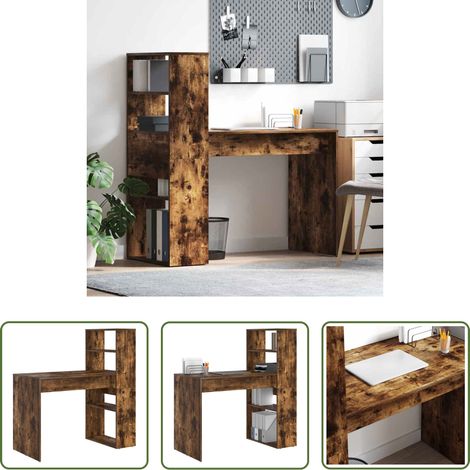 Bureau moderne - Bureau Chêne fumé 113 x 54 x 120 cm Bois d'ingénierie (1/5)