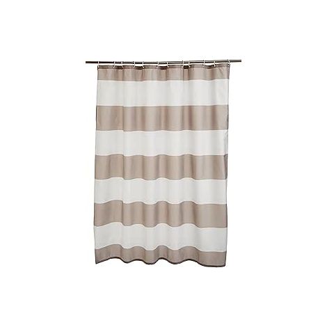 Tenda da doccia - Tenda da doccia per bagno - Tenda da doccia antimuffa - Materiale impermeabile - Con anelli per appenderla - Lavabile in lavatrice - Accessori per il bagno - 180180 cm - Marrone