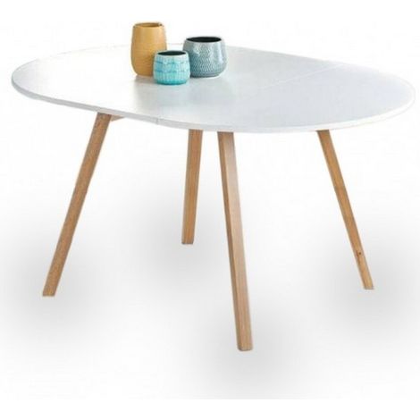 Table ronde scandinave avec rallonge 102cm Storend - (1/3)