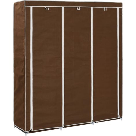 vidaXL Armadio con Scomparti e Aste Marrone 150x45x175 cm in Tessuto (1/5)