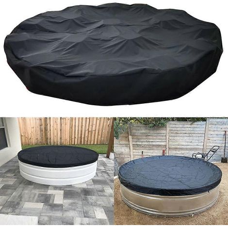 Bâche ronde d'hiver pour piscine, 200 g/m², 244 cm de diamètre, noire (1/5)