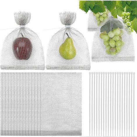 Lot de 30 sacs de protection pour fruits en treillis métallique, 20 x 30 cm, en acier inoxydable, pour la protection des racines des légumes, fruits et baies du verger et du jardin. (1/5)