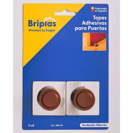 Butée de porte adhésive en acier inoxydable marron - 2 unités