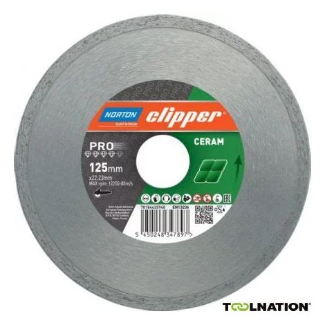 Disque diamant PRO CERAMIC Ø230 x 22.23mm NORTON CLIPPER (1/2)