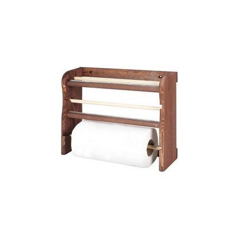 TRIS PORTE-ROULEAU EN BOIS FONCÉ cm, 33x9x29h