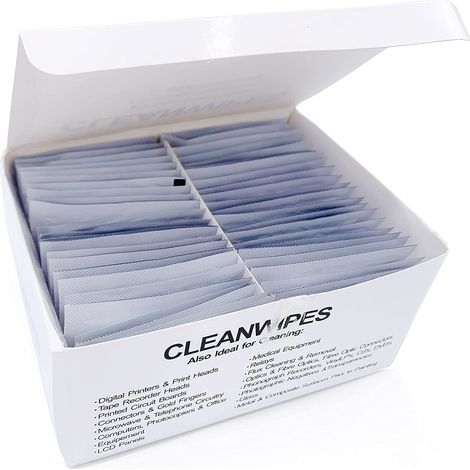 Elfcam Reinigungstücher für Glasfaser – 50 Stück – Zur Reinigung von Glasfaser-Steckverbindern & zur Dekontamination blanker Fasern vor dem Spleißen (1/5)