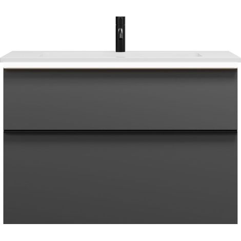 burgbad Eqio lavabo mineral de fundición con mueble bajo para