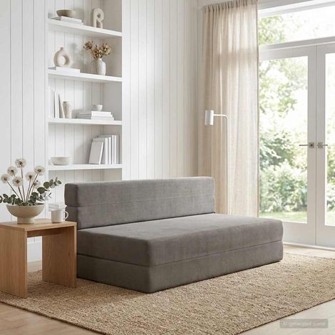 Sofá Cama Plegable Gris Claro 152 x 86,5 x 60 cm Tela (1/5)