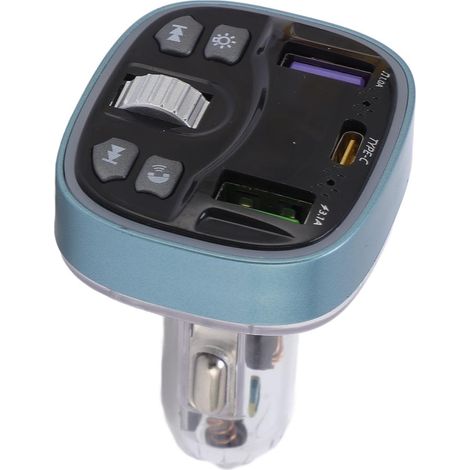 Adaptateur de Voiture Bluetooth, Adaptateur Musical sans Fil, Lecteur de Musique MP3, Disque U de Support, Appels Mains Libres, Chargeur de Voiture avec Ports de Type C et USB (1/5)