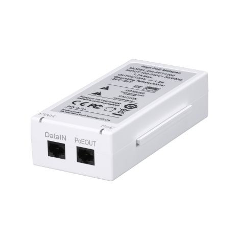 Dahua - dh-pft1200 - highpoe injector 1 port 802.3at 60w max 10-100-1000mbit