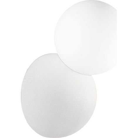Applique mural en ciment et sphère en verre H20cm Rock - Blanc (1/3)