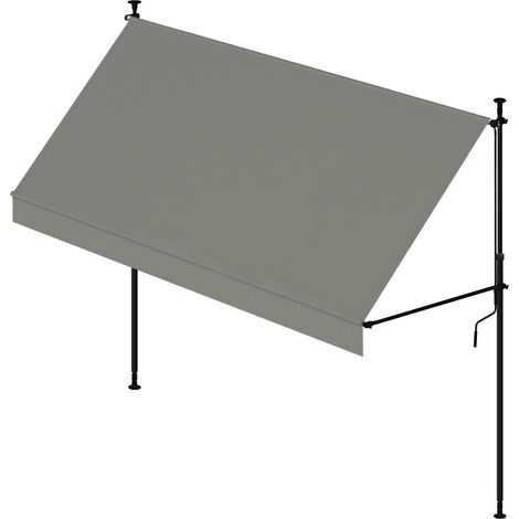 Toldo Portátil Exterior 2x1,2m Cityline - Montaje Suelo Pared - Lona Gris