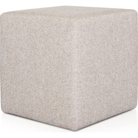 EVERGREENWEB Pouf poggiapiedi 63x63 cm per Divano Sgabello Cubo, tessuto Idrorepellente: Pouf design moderno per soggiorno camera da letto, Puff salotto, Pouffe Rubino BEIGE (1/4)
