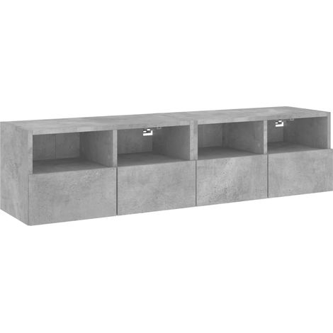 Mobili TV da parete scaffale multimediale credenza TV sala da pranzo soggiorno camera da letto 2 pezzi 60 x 30 x 30 cm legno ingegnerizzato grigio 020028926