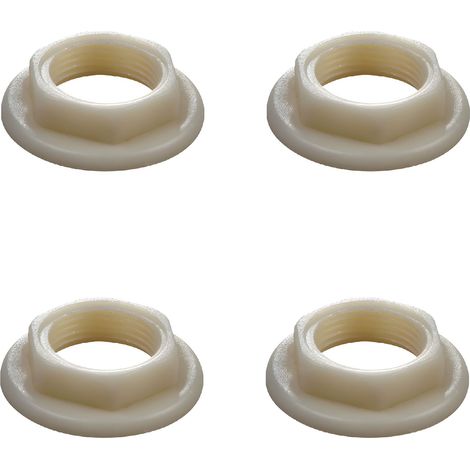 Lot de 4 écrous arrière de robinet d'évier 1/2 BSP en plastique Accessoires pour robinets de lavabo de salle de bain Mélangeurs à face ronde Écrous arrière Flanged Back Robinet Écrou (1/5)