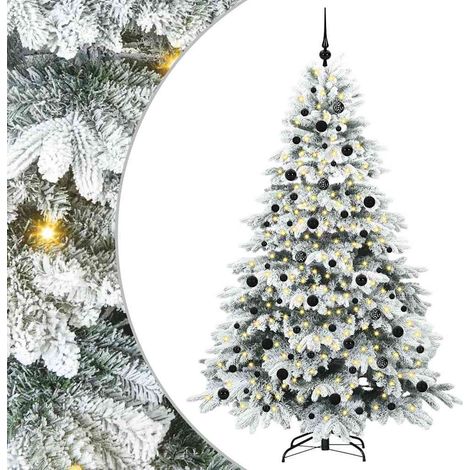 Künstlicher Weihnachtsbaum mit 300 LEDs Weiß 210 cm PE und PVC vidaXL