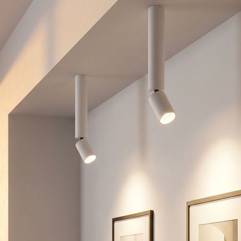 Lampada da soffitto lampada da soggiorno lampada da soffitto lampada da camera da letto lampada da sala da pranzo, alluminio bianco, spot mobile, LED 8W 502Lm 3000K bianco caldo, PxH 4,5 x 38 cm, set 