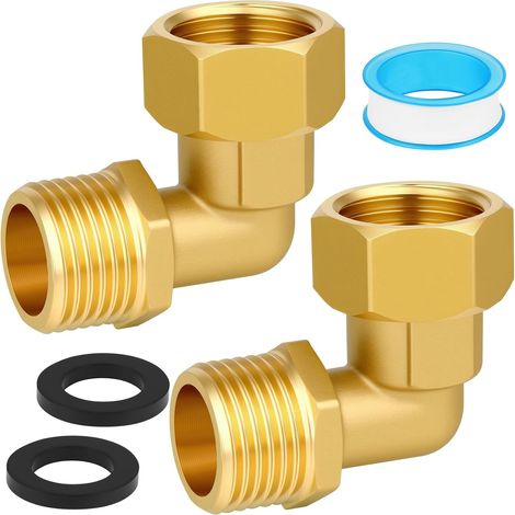 2 PCS Raccord Mobile en Laiton, 1/2" Raccord Coudé à 90 Degrés (1/5)