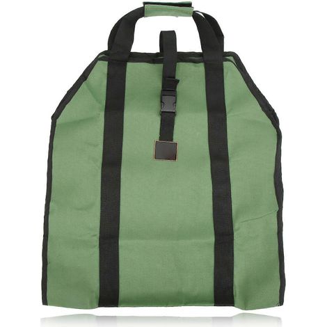 Sac à bûches 2024 - Porte-bûches multifonctionnel, durable et portable, grande capacité, en toile verte (1/5)