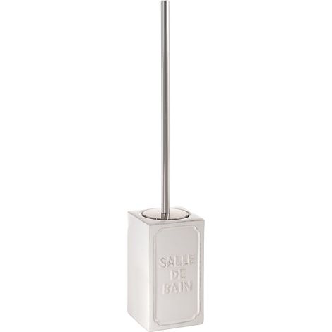 Scopino WC con ciuffo in setole d'appoggio in ceramica VV33 Gedy serie VIVIENNE Bianco (1/2)
