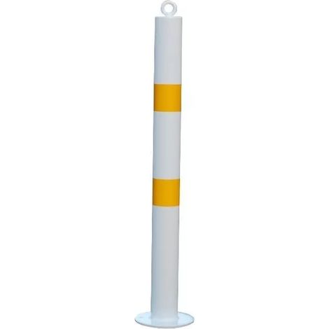 Potelet fixe à boulonner 900F-76-WY BLANC/JAUNE avec oeillet (1/5)