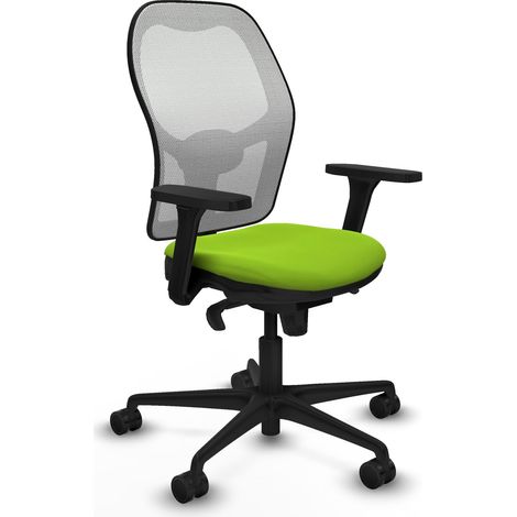 Jorquera sincro malla blanca similpiel pistacho brazos 3D base nailon  ruedas 65mm nailon (1/5)