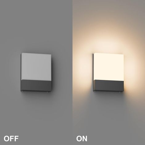 12W Lampe Murale LED Interieur/Exterieur, Applique Murale Gris foncé Modernes en Aluminium, Éclairage Mural pour Entrée Couloir Escaliers, Blanc Chaud 2700K-3000K, Imperméable IP65, 1500Lumen [Classe (1/3)