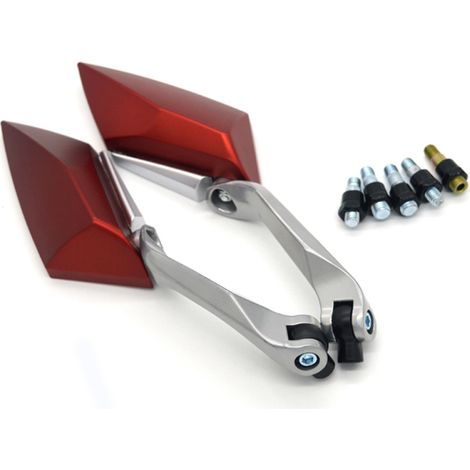 Rétroviseurs latéraux universels pour motos et scooters, 8 mm et 10 mm (rouge) (1/5)