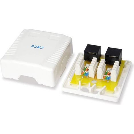 Prise RJ45 - Equip - 235214 - 2 x RJ45 - CAT6 - Blanc (1/4)