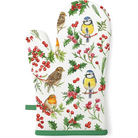 Gant de cuisine oiseaux dhiver 18 x 30 cm (1/2)