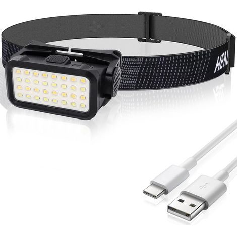 Lampe frontale de course à pied, lampe frontale LED rechargeable, étanche pour enfants et adultes, randonnée (1/4)