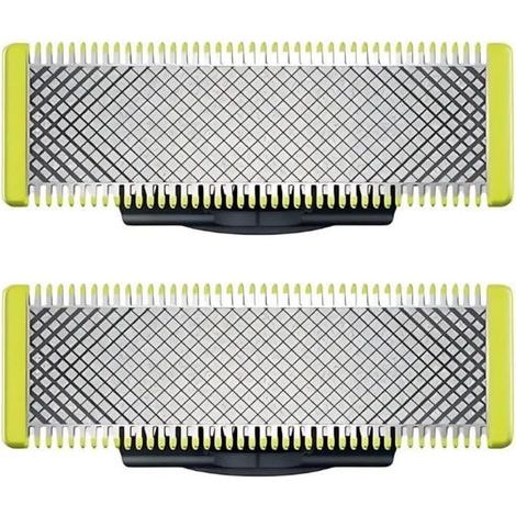 Pack de 2 lames de Rechange Compatibles avec tous les Rasoirs électriques type One-Blade Accessoires embout Tondeuses rasage précis - lot de 2