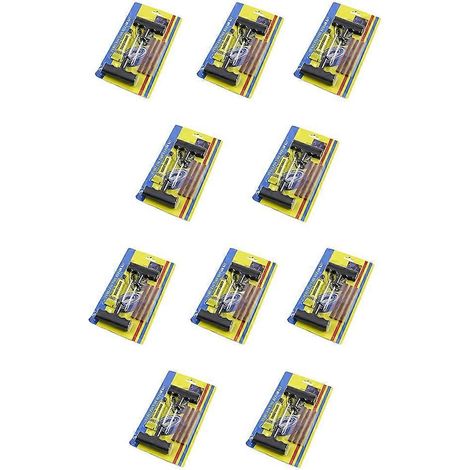 Kit de réparation de crevaison de pneus (10 pièces) pour vélo, voiture, moto, camionnette, bandes tubeless. (1/5)