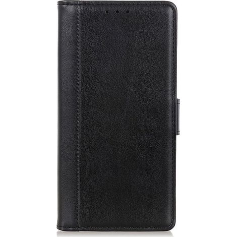 Coque portefeuille avec porte-cartes pour Samsung Galaxy A73 5G - Motif grain - Noir - Étui de protection (1/5)