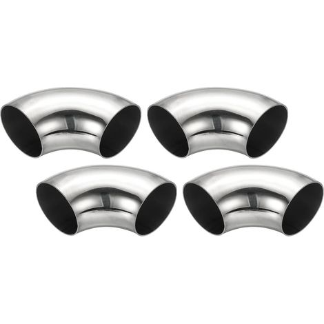 4pcs Coude À 90 Degrés Mandrin, 60mm OD En Acier Pour Échappement Raccord De Tuyauterie Inoxydable 304 Tuyau D'Échappement Main Courante D'Escalier HVAC - 63mm (1/5)