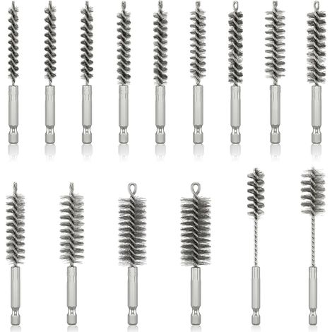 Lot de 15 Brosse Metallique pour Perceuse en Acier Inoxydable, 8-22mm (1/5)