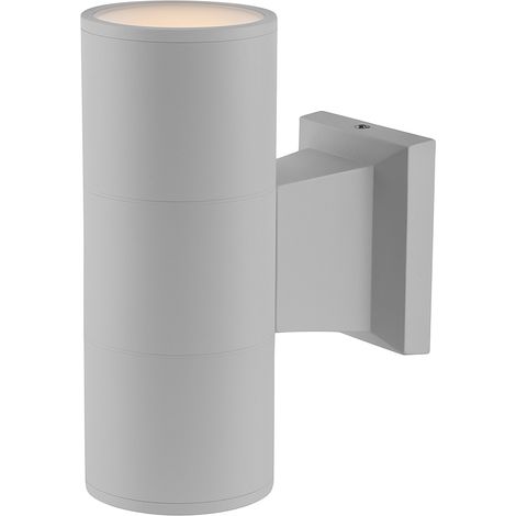 Applique da Esterno IP65 in Alluminio per Lampadina GU10 (non incluse) – Doppio Fascio di Luce Up & Down – Design Moderno da Parete per Giardino, Terrazzo, Balcone - Color: Grigio