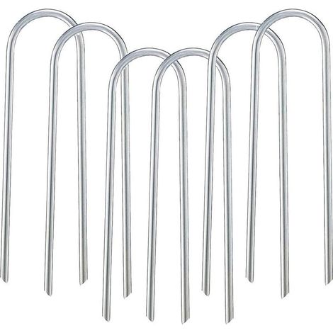 Bodenanker – Verzinkter Stahl – U-förmig – Spitze Enden – Für Trampoline, Fußballtore, Zelte und Gartendekorationen – 4er-Pack (1/5)
