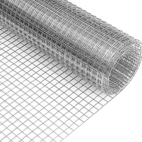 Grillage métallique galvanisé pour volière - 30 cm x 6 m - Grillage pour lapins, campagnols - Rouleau pour jardin, plate-bande surélevée (1/5)